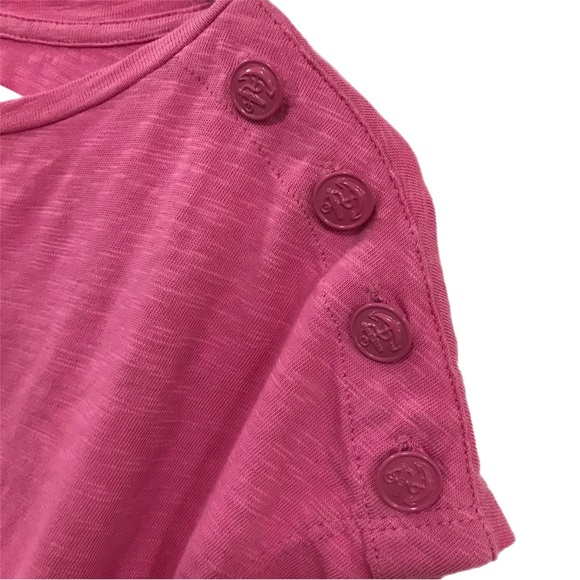 Talbots Pink Button Sleeve T-shirt - Picture 4 of 7